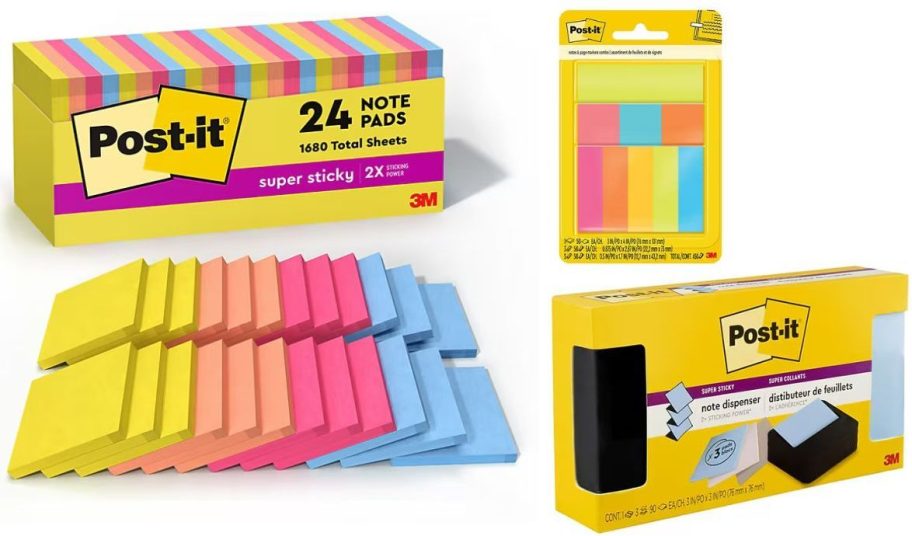 Stock images post it notes, post it tabs and a note dispenser