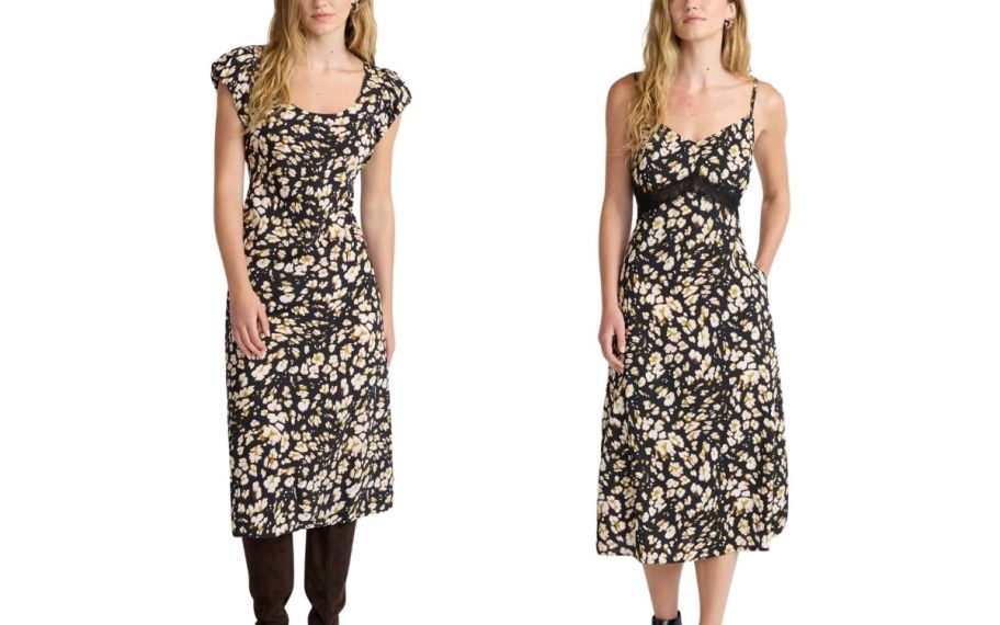 stock image of scoop dresses in floral patterns