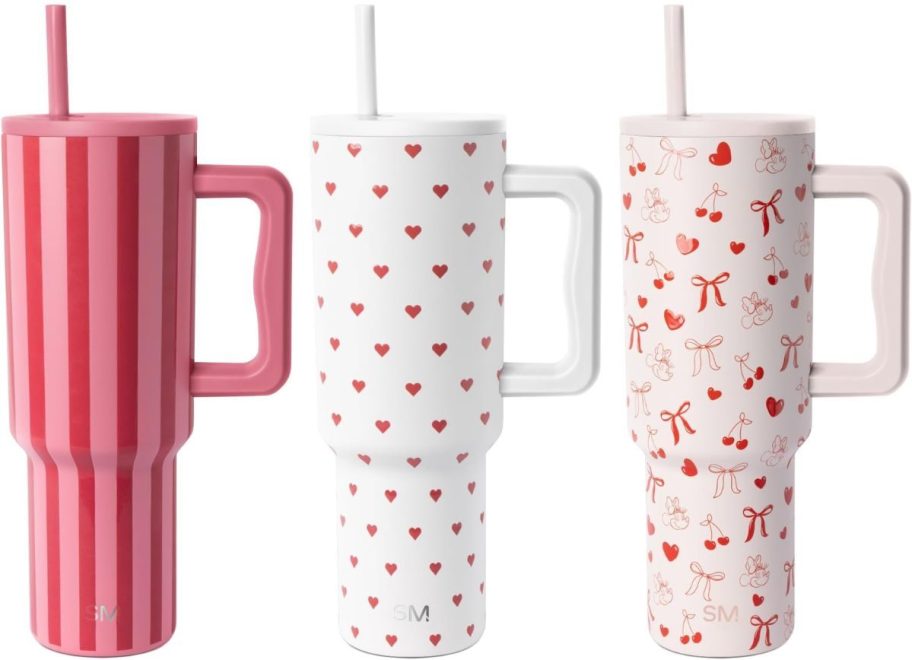 Stock images of 3 Simple Modern Valentine's Day 40oz Tumblers