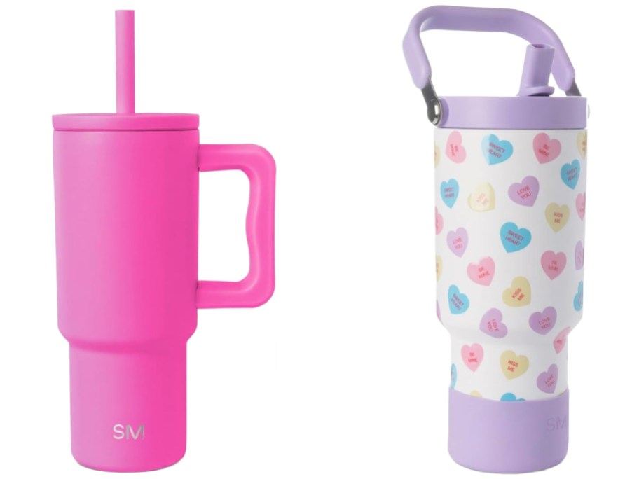 Stock images of two Simple Modern Valentine's Day Tumblers