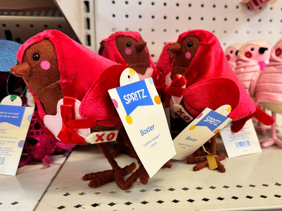 valentines felt bird on store shelf