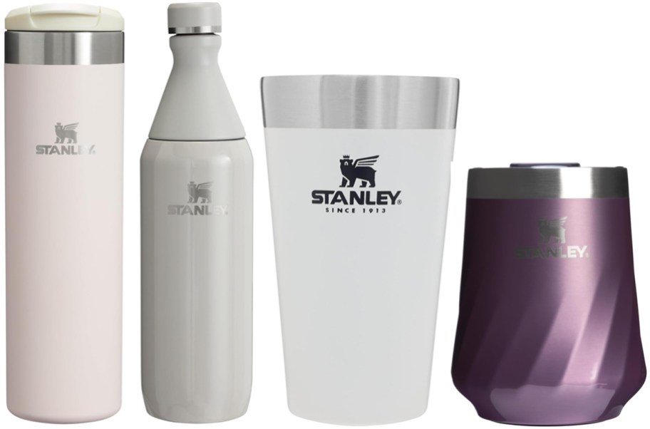 Stanley AeroLight Transit Bottle, All Day Slim Bottle, Adventure Stacking Beer Pint, The Reserve Textured Wine Tumbler