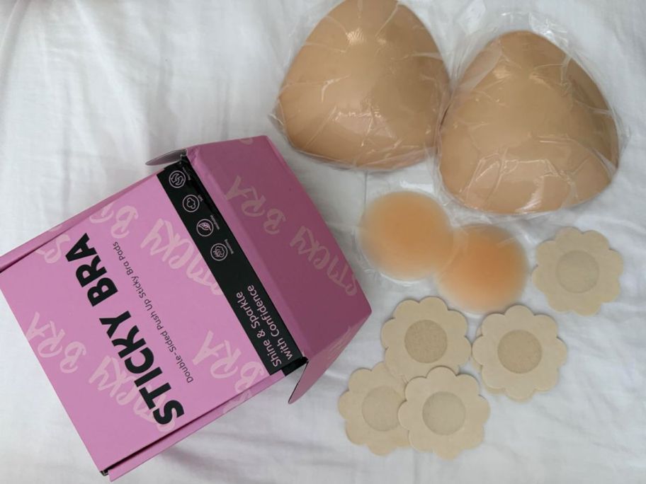 A Sticky bra set from Amazon with a bra, nipple covers and pasties