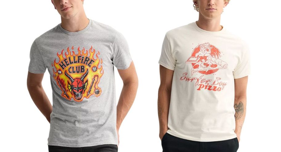 two different Stranger thing shirts