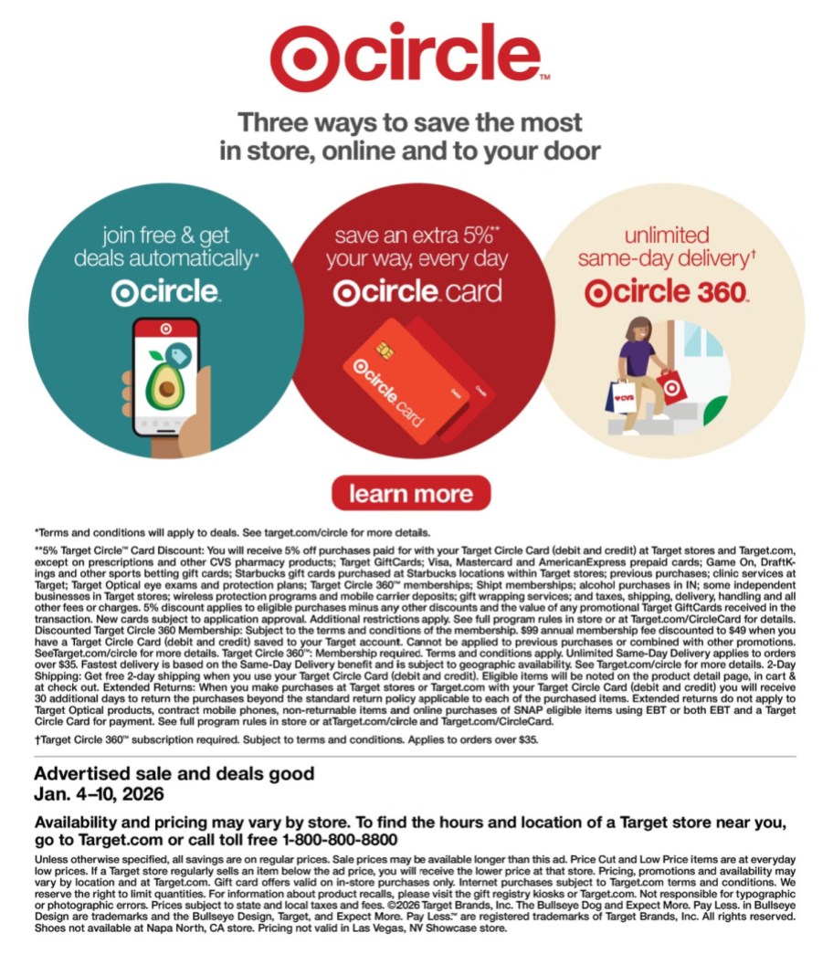 page from Target ad