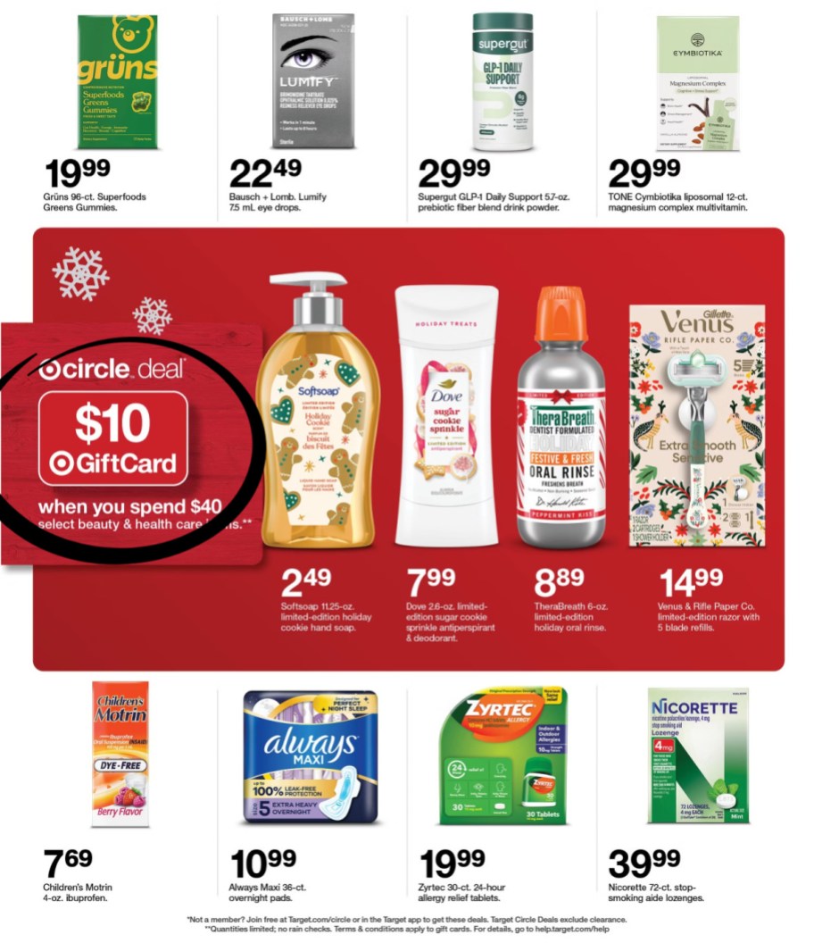 page from Target ad