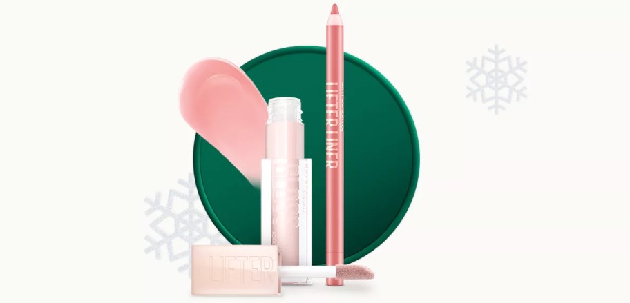 maybelline lip gloss and liner