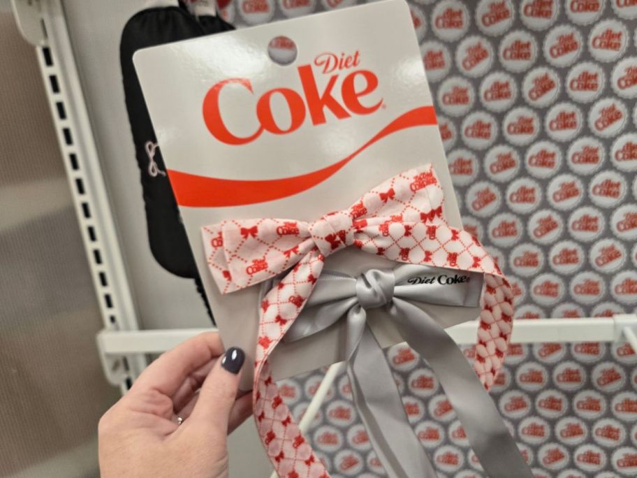  a pink and red Diet Coke hair bow