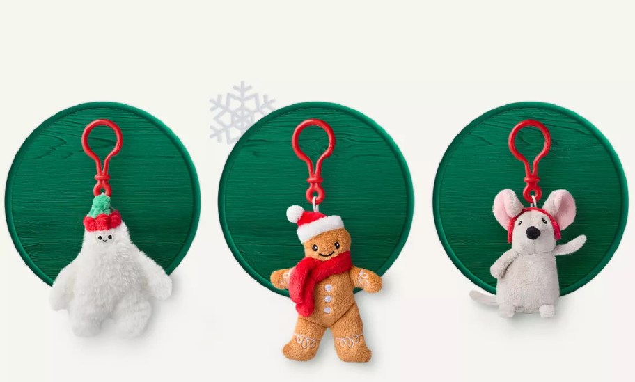 Three holiday keychains from Target.