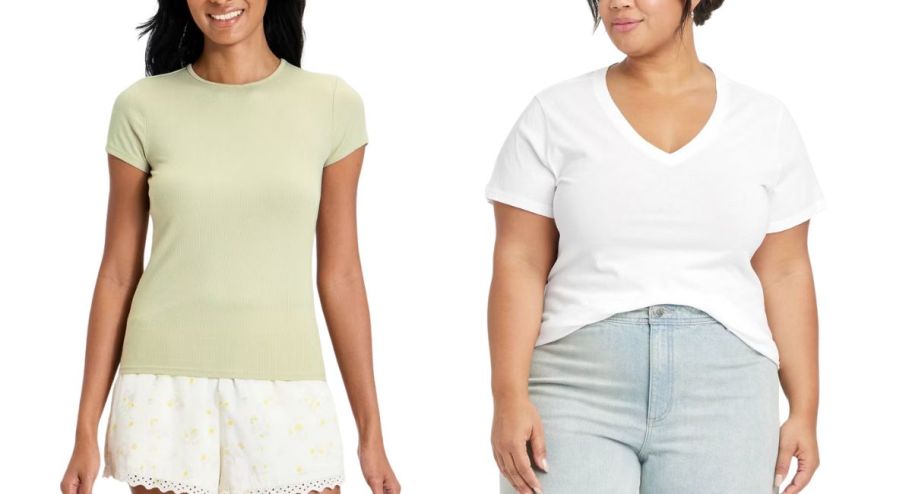 stock image of two different Target women shirts