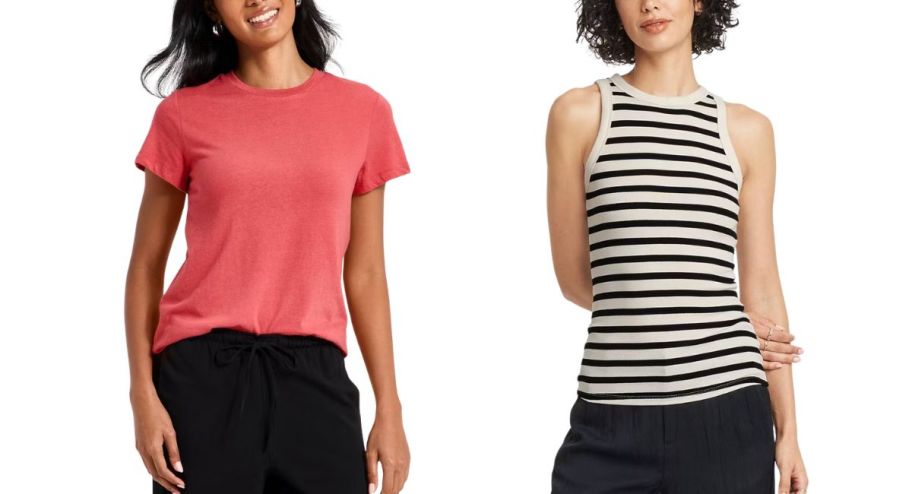 Stock image of two different target shirt and tank