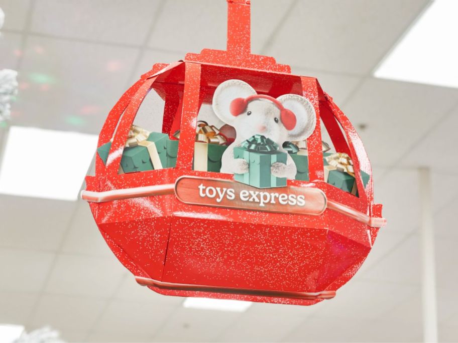 A mouse in a red lift