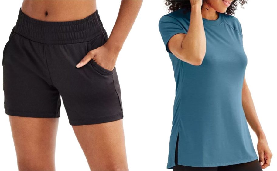 Stock images of two women wearing Tek gear Shorts and Tunic