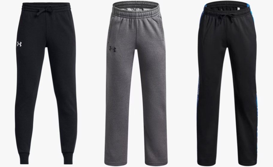 black and grey pairs of pants