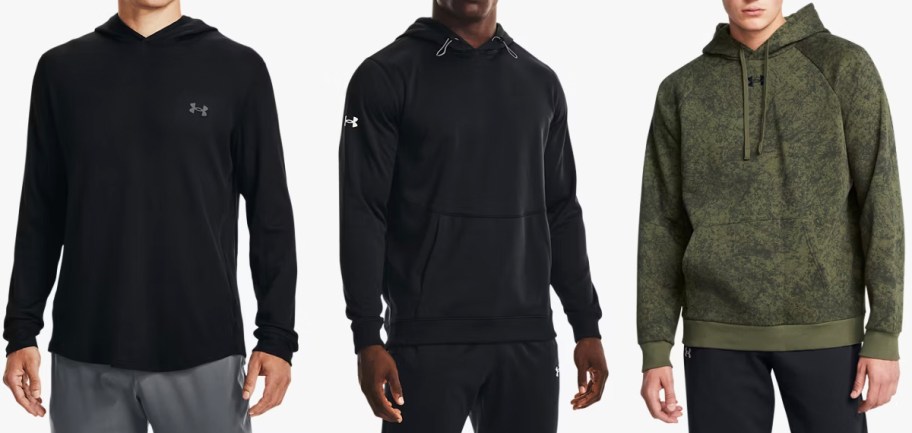 men in black and green hoodies