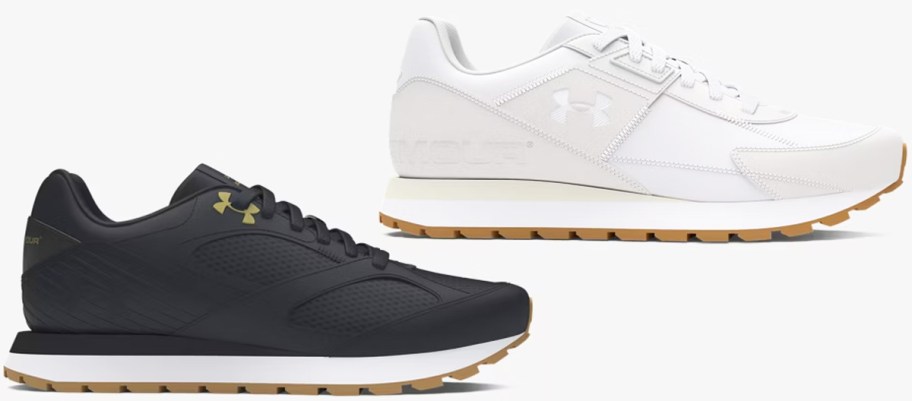 black and white under armour shoes