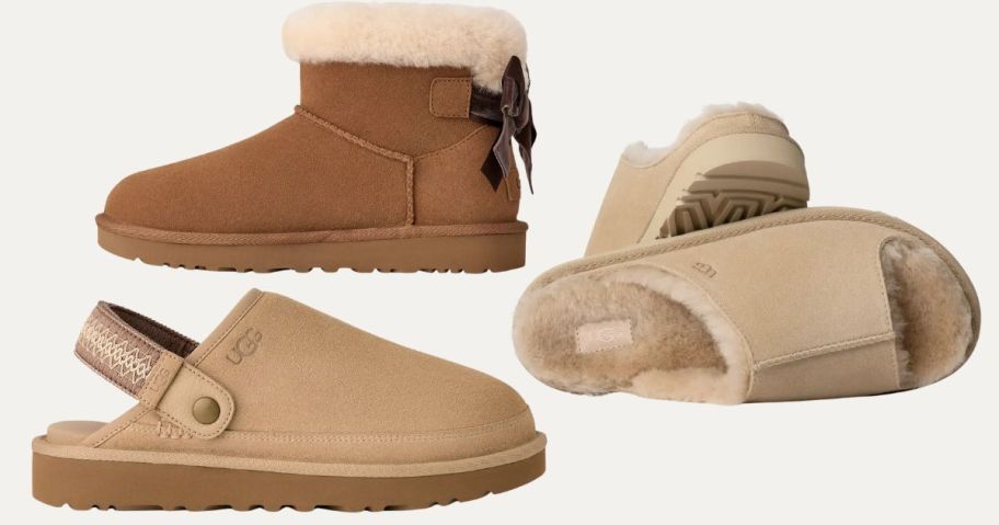 3 Ugg shoes all in tan and brown