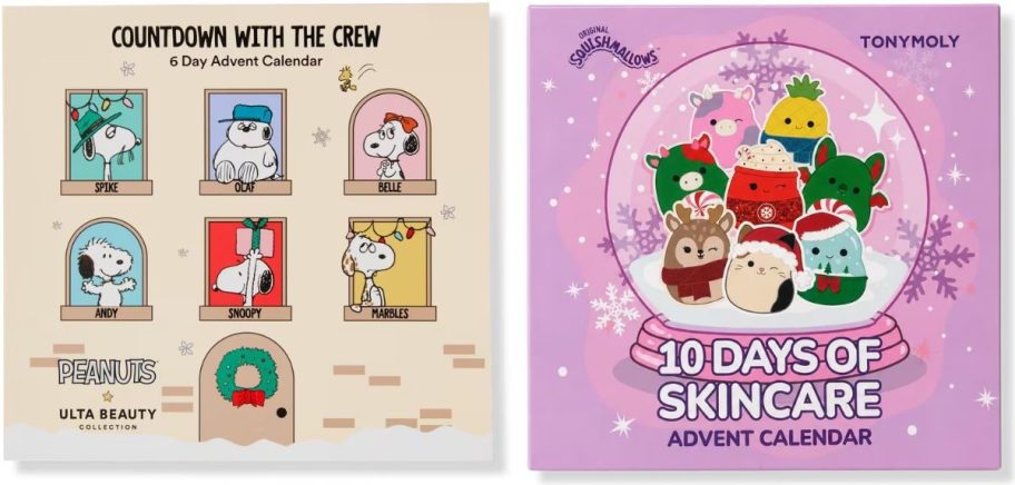 Peanuts & UBC and Tony Moly Squishmallows Advent Calendars