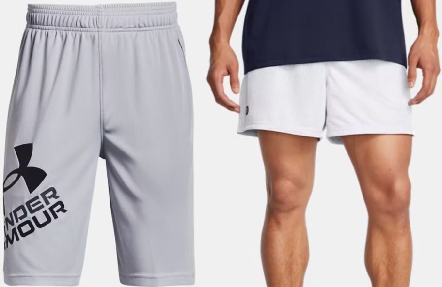 Stock images of boy's and men's under armour shorts