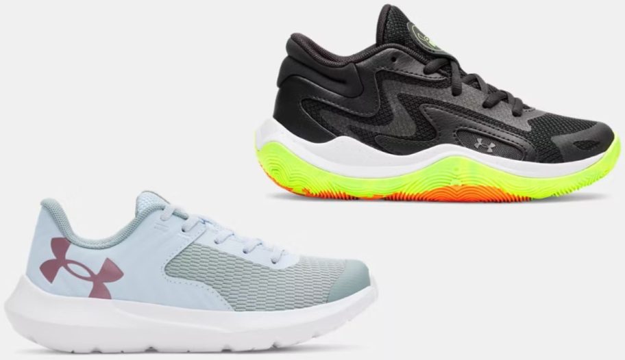 Stock images of Under Armour kids shoes