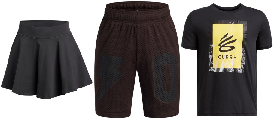 Under Armour UA Motion Girls Skort, Curry Signature Boys Shorts, Curry Trend Boys' T-Shirt
