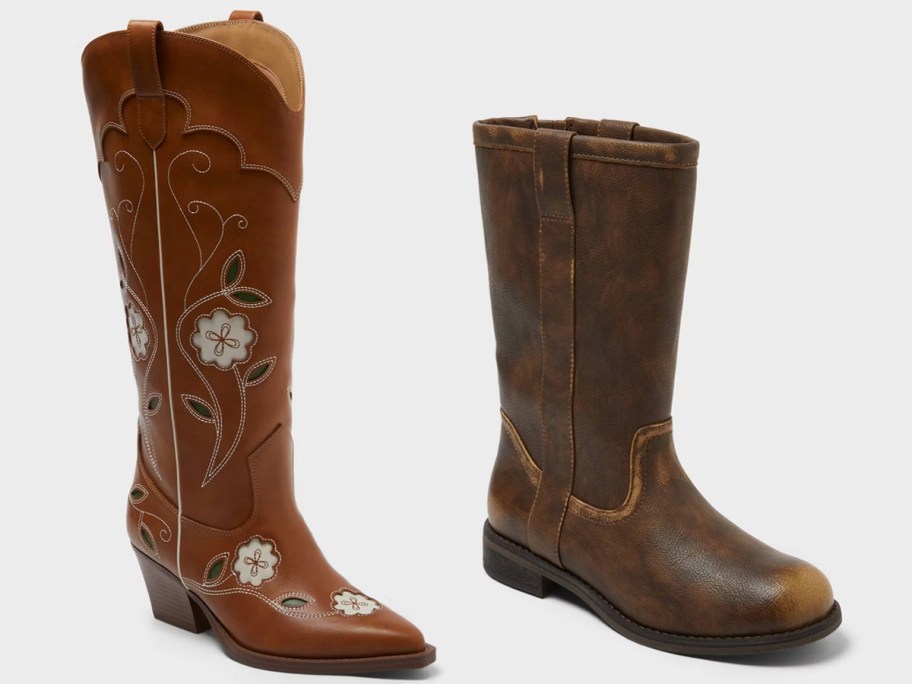 Universal Thread Women's Cosette Tall Boots and Women&rsquo;s Teddi Boots with Memory Foam Insole