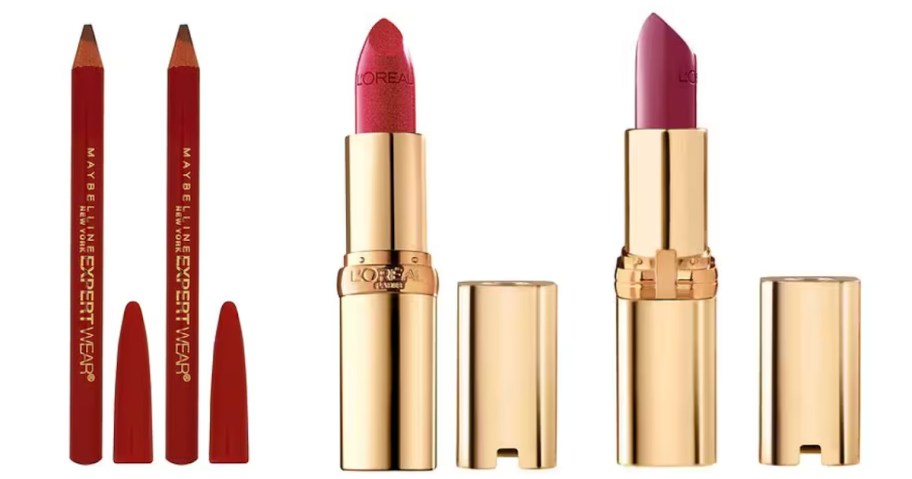 brow pencils and lipstick