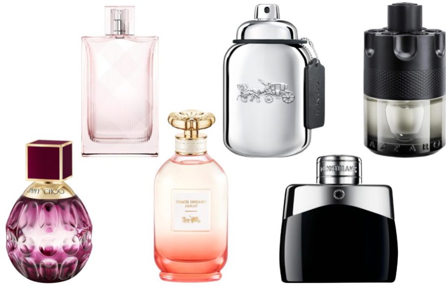 stock images of 6 bottles of Designer Fragrances
