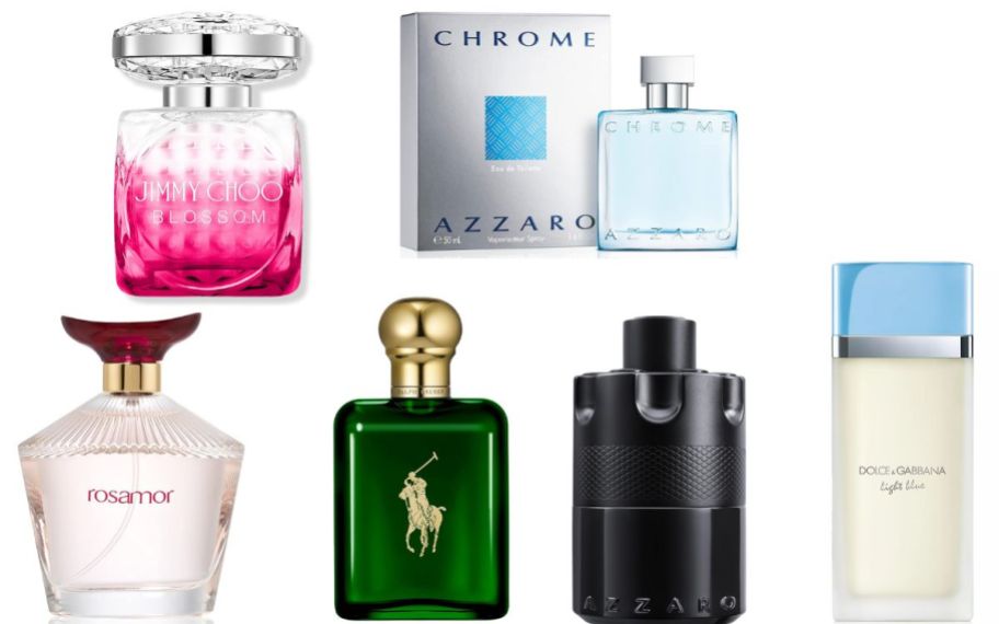 six different highend perfumes