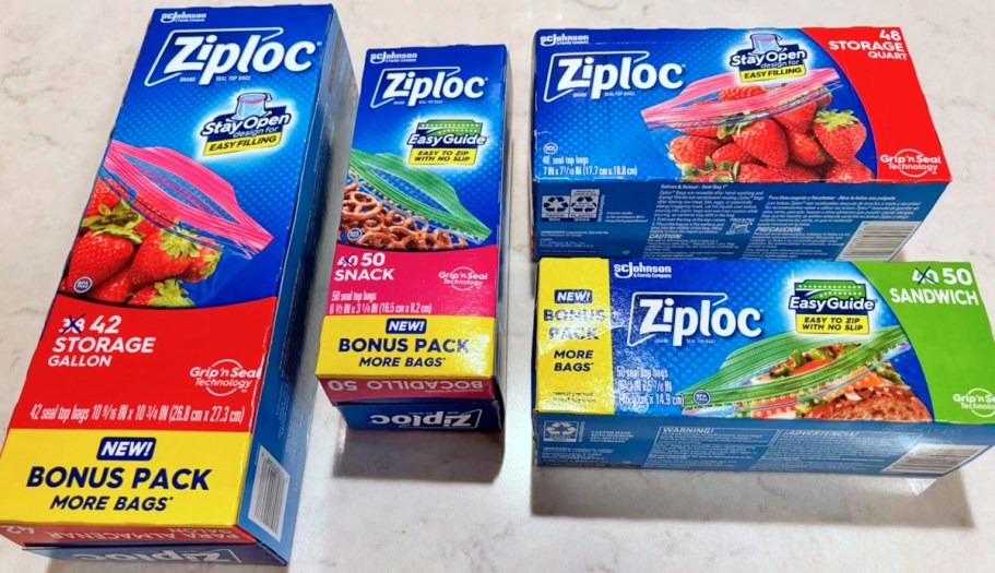 Ziploc Bags 190-Count Variety Pack Just $13 Shipped on Amazon (Reg. $25)