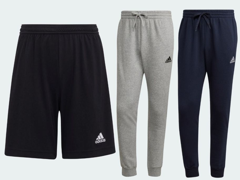 A pair of shorts and 2 pair of pants