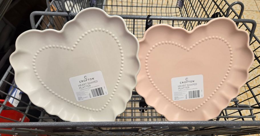 Crofton Heart-Shaped Platters in cart in store