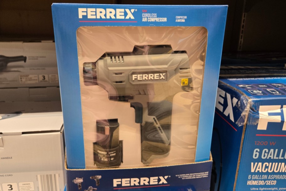 cordless air compressor in box