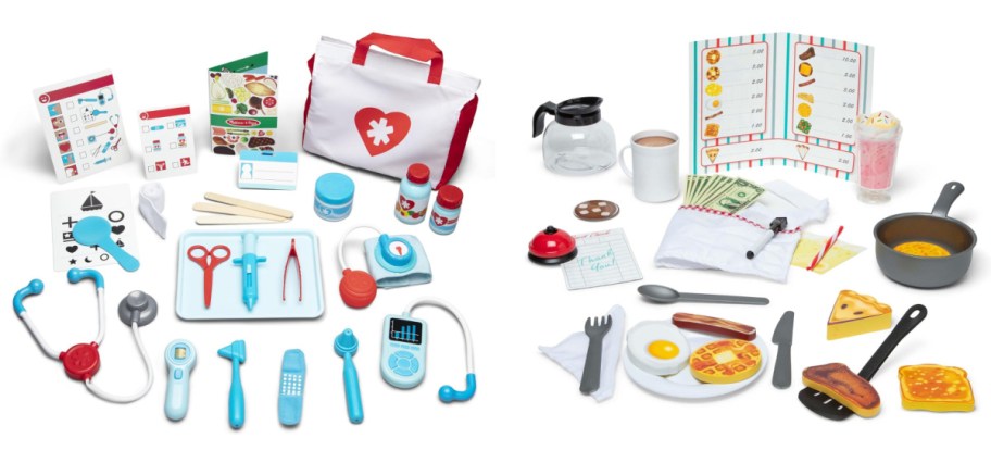 kids doctor playset and diner playset