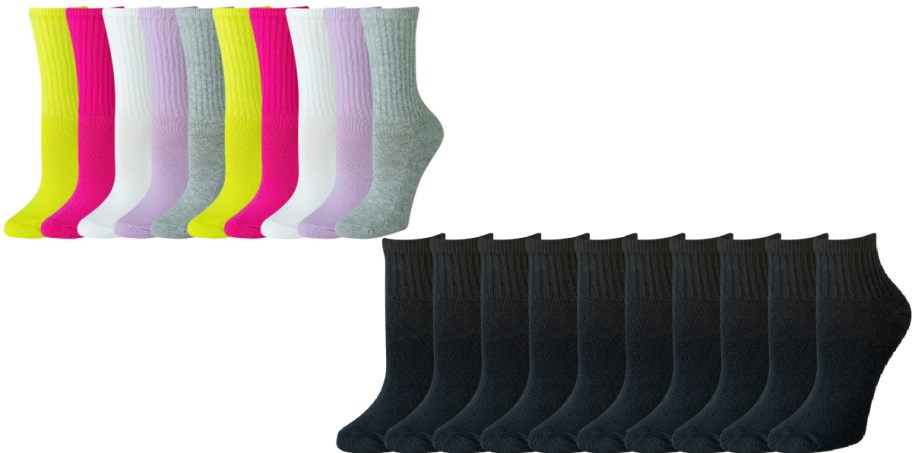 Two packs of Amazon Essentials socks.