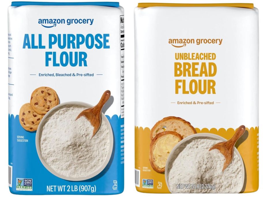 two bags of amazon grocery flour