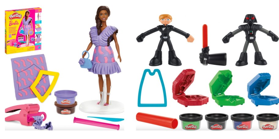 barbie and star wars play doh sets