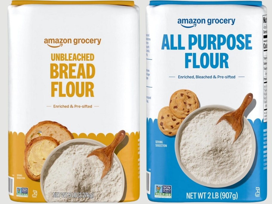 2 different types of bagged flours