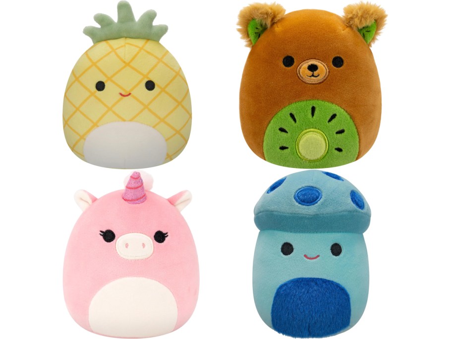 4 squishmallow plush toys
