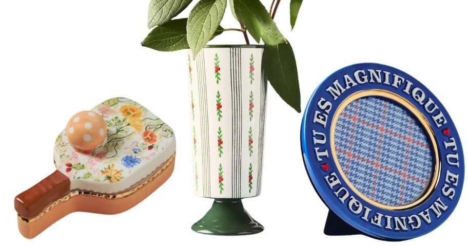 anthropologie trinket, vase, and frame