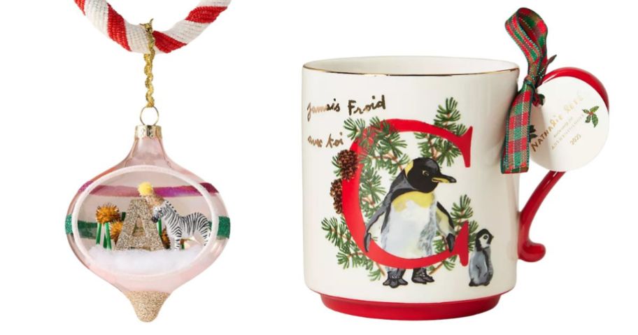 anthropologie ornament and mug
