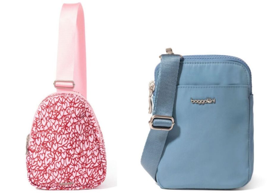 stock image of two different baggallini bags