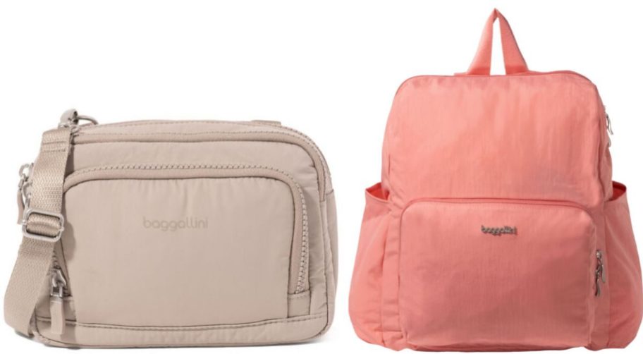 stock image of two different baggallini bags