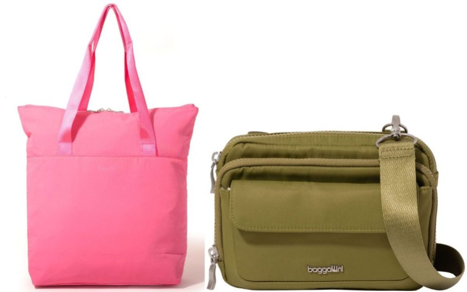 stock image of two different baggallini bags
