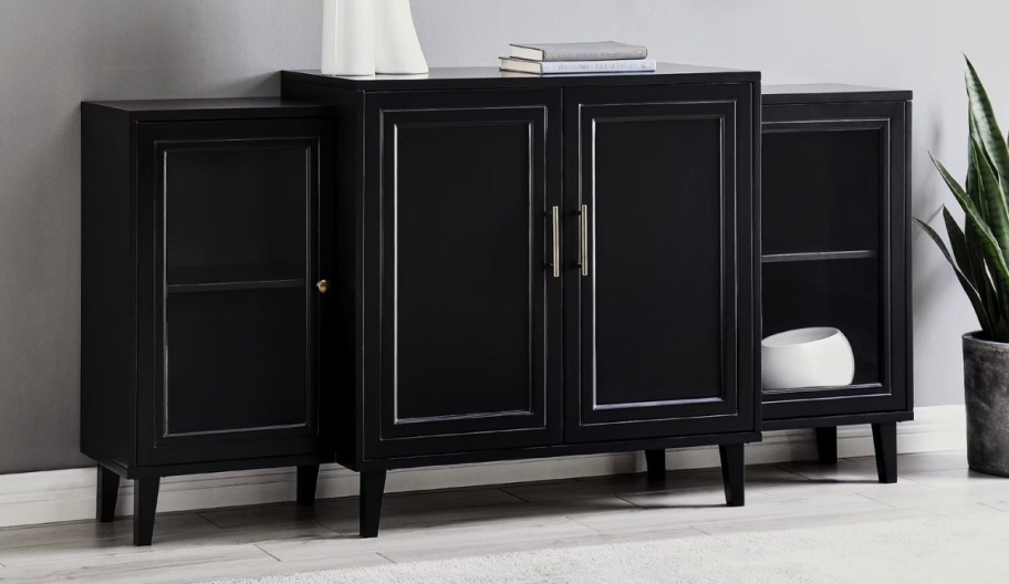 black tiered sideboard