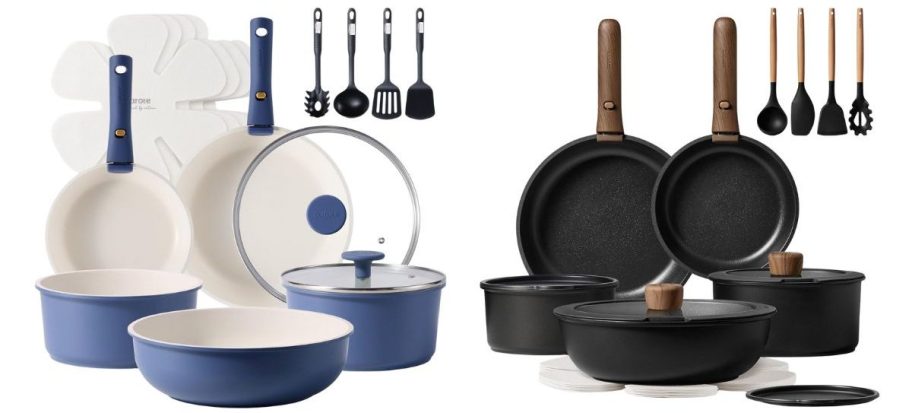 two carote cookware sets