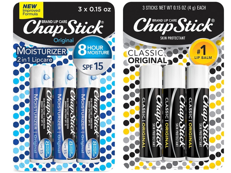 two chapstick 3 packs 