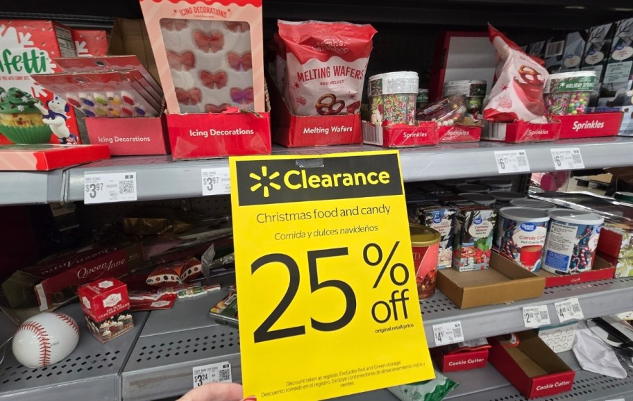 baking mixes and decor on clearance aisle
