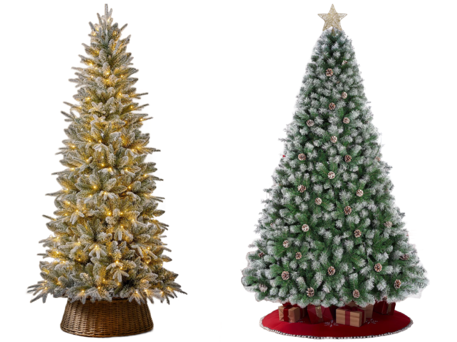 2 christmas trees