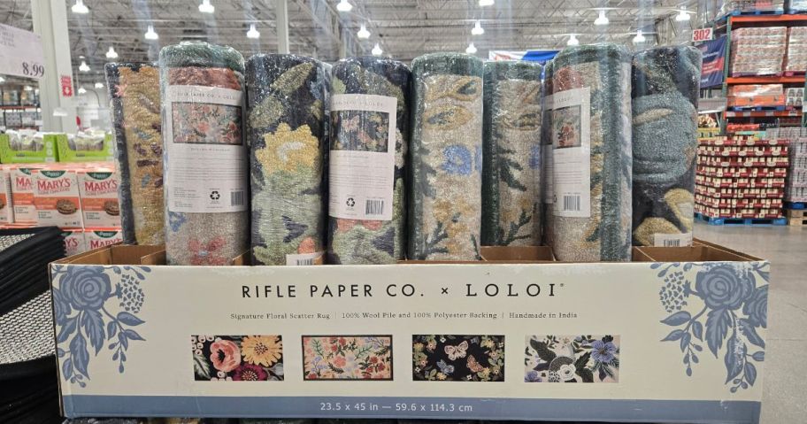 Rifle Paper Co x Loloi Accent Rugs on display in store